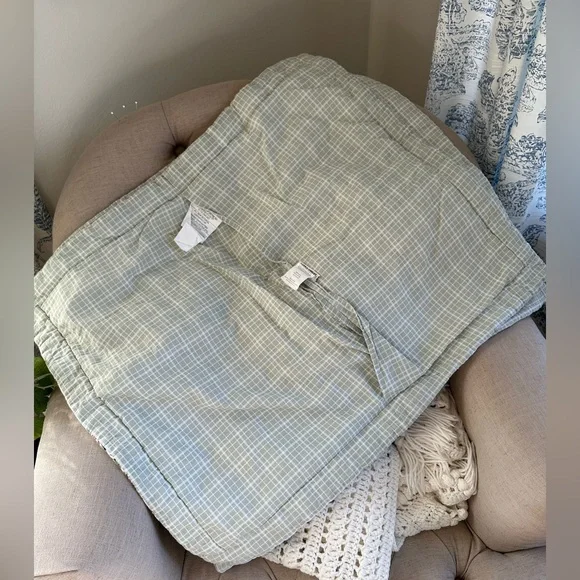 Vintage Laura Ashley raspberry/green plaid print quilted pillow shams - Picture 4 of 10